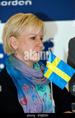 Elsinore, Danimarca. Il 6 maggio, 2015. Ministro degli Affari esteri svedese, la sig.ra Margot Wallstrom , foto della conferenza stampa a Elsinore, con la quale si conclude il 2 giorni ministro Baltic-Nordic riunione. Credito: OJPHOTOS/Alamy Live News Foto Stock