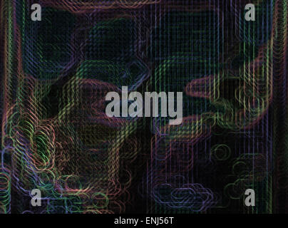 Abstract creative con sfondo sfocato di griglia e pallido onde di luce colorata Foto Stock