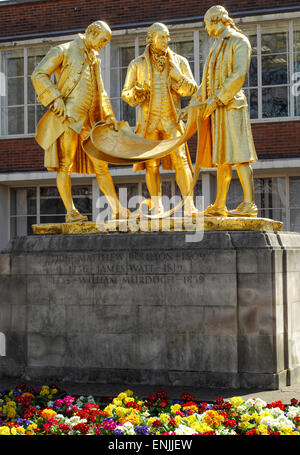 Matthew Boulton, James Watt William Murdoch statua da William Bloye e Raymond Forbes-Kings Foto Stock