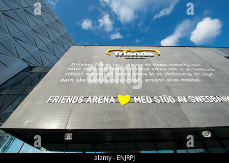 Dettaglio della Friends Arena (ora Strawberry Arena) a Stoccolma, Svezia. Foto Stock