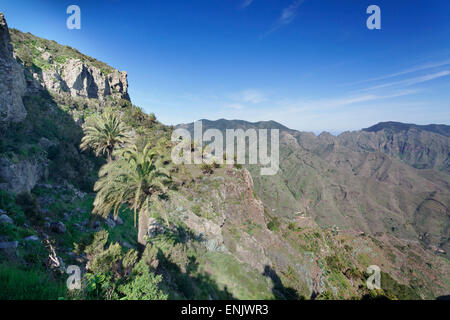 Viewpoint Degollada de Pereza y San Sebastian, Parque Nacional de Garajonay il Parco Nazionale di Garajonay, a San Sebastian, La Gomera Foto Stock