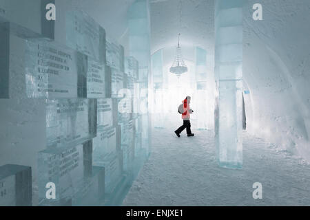 Hotel di ghiaccio, Kiruna, Lapponia, a nord del circolo polare artico, Svezia, Scandinavia, Europa Foto Stock