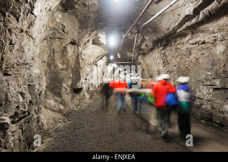LKAB mining tour, metropolitana più grande miniera di ferro nel mondo, Kiruna, Lapponia, a nord del circolo polare artico, Svezia, Scandinavia, Europa Foto Stock