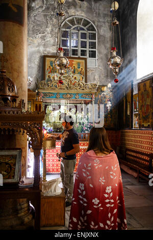 Chiesa della Natività di Betlemme, West Bank, Territori palestinesi, Israele, Medio Oriente Foto Stock