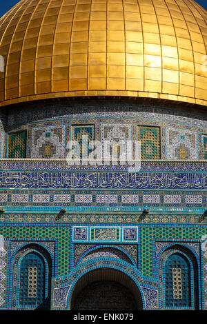 Cupola della Roccia moschea, il Monte del Tempio, Sito Patrimonio Mondiale dell'UNESCO, Gerusalemme, Israele, Medio Oriente Foto Stock