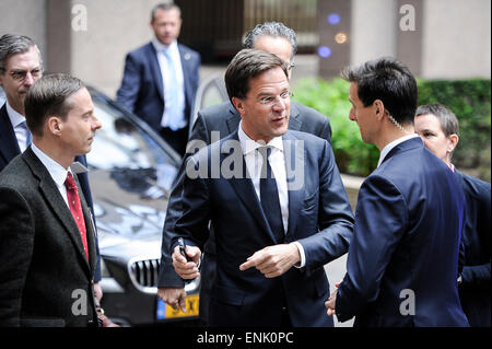 Bruxelles, BXL, Belgio. Il 7 maggio, 2015. Il Primo Ministro olandese Mark Rutte arriva per la riunione a livello europeo la sede del Consiglio a Bruxelles, in Belgio il 07.05.2015 da Wiktor Dabkowski Credito: Wiktor Dabkowski/ZUMA filo/Alamy Live News Foto Stock