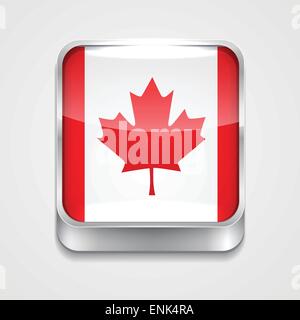 Vettore 3d stile icona bandiera del Canada Illustrazione Vettoriale