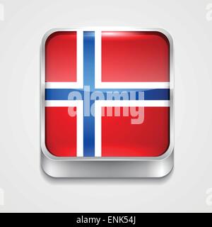 Vettore 3d stile icona bandiera della Norvegia Illustrazione Vettoriale
