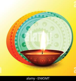 Vector elegante diwali diya design illustrazione Illustrazione Vettoriale