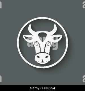 Testa di vacca simbolo - illustrazione vettoriale EPS. 10 Illustrazione Vettoriale