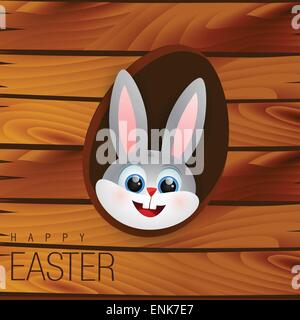 Simpatico coniglio faccia illustration design Illustrazione Vettoriale