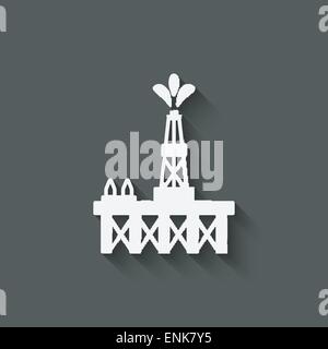 Piattaforma petrolifera simbolo - illustrazione vettoriale EPS. 10 Illustrazione Vettoriale