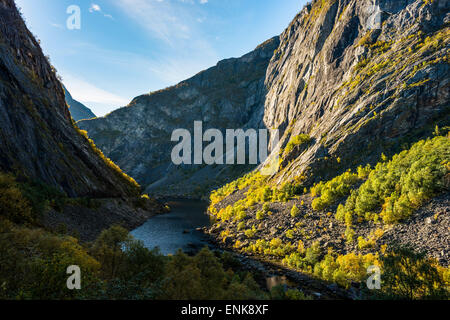 In autunno la luce del sole in Måbødalen, Norvegia Foto Stock