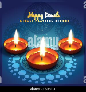 Bella shiny diwali festival saluto Illustrazione Vettoriale