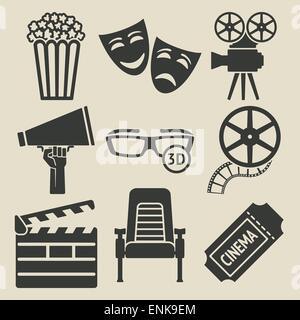 Set di icone di film Illustrazione Vettoriale