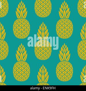 Ananas frutta tropicale pattern senza giunture Illustrazione Vettoriale