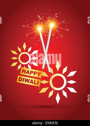 Felice diwali cracker di vettore di sfondo Illustrazione Vettoriale