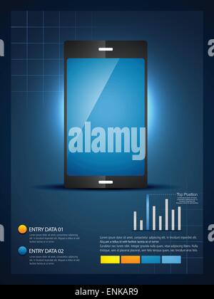 Il vettore cellulare modello infografico Illustrazione Vettoriale