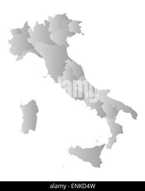 Mappa di Italia Foto Stock