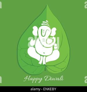 Vettore di betel belle foglie con signore ganesh illustrazione Illustrazione Vettoriale