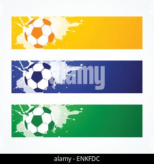 Set di tre intestazioni di calcio Illustrazione Vettoriale
