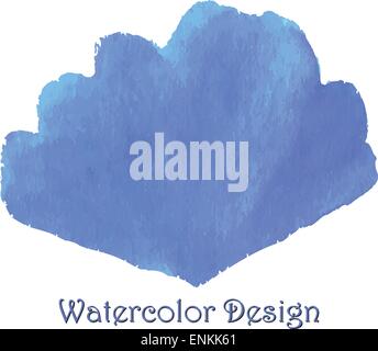 Acquerello abstact fiore blu design per lo sfondo. Illustrazione Vettoriale. Illustrazione Vettoriale