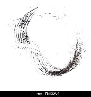 Grungy texture dipinte di nero carbone matita. Gli elementi di design su uno sfondo bianco. Gli sbozzati per grafica spazzole. Foto Stock