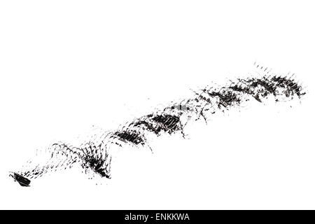 Grungy texture dipinte di nero carbone matita. Gli elementi di design su uno sfondo bianco. Gli sbozzati per grafica spazzole. Foto Stock
