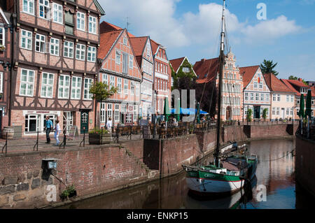 Hansehafen, Stade, Altes Land, Niedersachsen, Deutschland | Hanse porta, Stade, Altes Land Bassa Sassonia, Germania Foto Stock