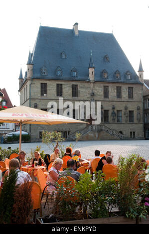 Piazza del mercato, Guild Hall, Osnabrueck, Bassa Sassonia, Germania Foto Stock