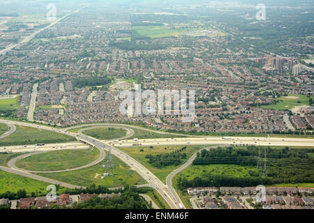 Sobborghi e autostrade Antenna, Toronto, Canada Foto Stock