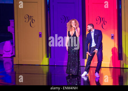 Las Vega, Nevada, Stati Uniti d'America, 06 maggio, 2015. Il cantante Mariah Carey esegue durante il lancio della sua residenza 'MARIAH 1 all'infinito" presso il Colosseo al Caesars Palace il 6 maggio 2015 a Las Vegas, Nevada. Credito: Yaacov Dagan/Alamy Live News Foto Stock