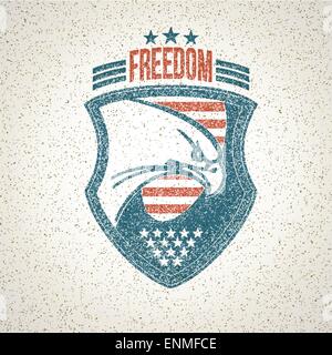Logo dello schermo con un American Eagle simbolo. Illustrazione vettoriale EPS 10 Illustrazione Vettoriale