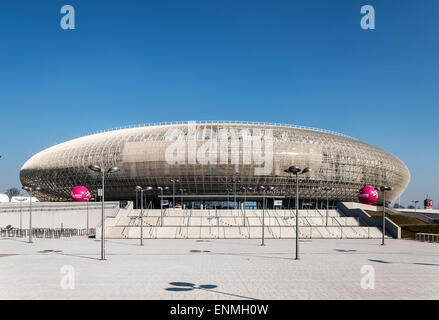 CRACOW POLONIA - MARZO 23, 2015: Tauron Arena di Cracovia. Intrattenimento moderno e impianto sportivo. Il più grande in Polonia. Foto Stock