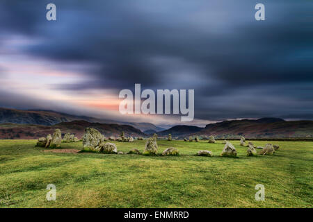 Castlerigg Stone Circle è situato vicino a Keswick nel distretto del lago REGNO UNITO Foto Stock