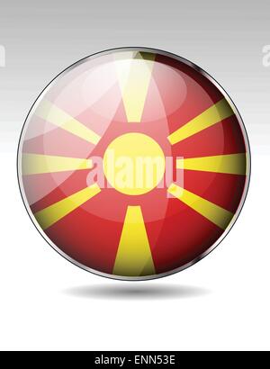 Bandiera della Macedonia button Illustrazione Vettoriale