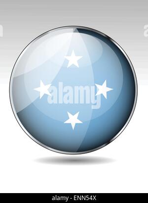 Stati Federati di Micronesia bandiera button Illustrazione Vettoriale