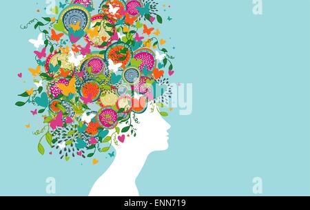 Bella donna astratta capelli Illustrazione Vettoriale