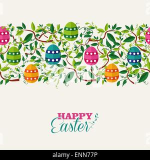 Pasqua colorato modello senza giunture banner Illustrazione Vettoriale