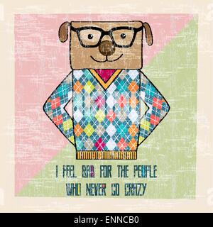 Cool Parigamba cane, mano disegnare illustrazione Illustrazione Vettoriale