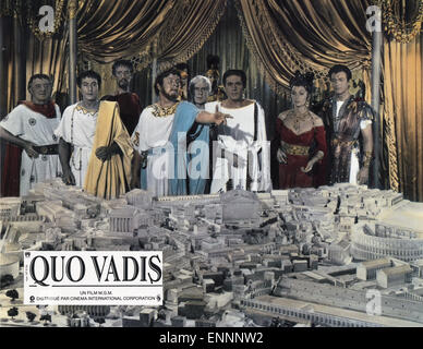 Quo Vadis, USA 1951, Regie: Mervin LeRoy, Anthony Mann, Darsteller: Peter Ustinov (Mitte), Patricia Laffan, Robert Taylor (recht Foto Stock