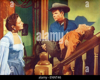 Fate un giro su un Crooked Trail, aka: Der weiße Teufel von Arkansas, USA 1958, Regie: Jesse Hibbs, Darsteller: Gia Scala, Audie Murphy, Edd Foto Stock