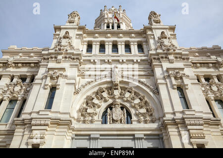 Cibele Palace / Palacio de Cibeles su Plaza de Cibeles, Madrid, Spagna Foto Stock