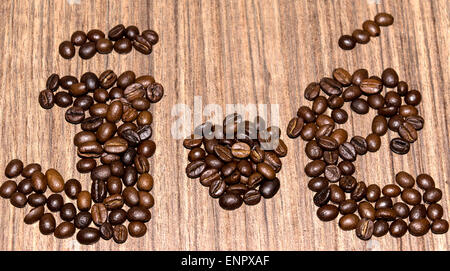 Parola Joe scritto in chicchi di caffè. Foto Stock