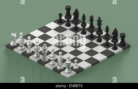 3D rendering di scacchi Foto Stock