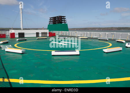 L'emergenza heli-pad sull'Irish Ferries traghetto di proprietà, il 'Isle of Inishmore'. Foto Stock