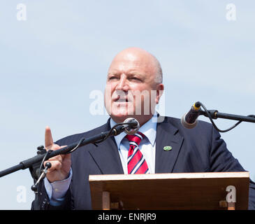 Bob Crow (13 giugno 1961 - 11 Marzo 2014) l ex segretario generale dell unione RMT parlando a 2013 Durham dei minatori Gala Foto Stock