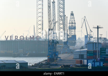 Keppel Verolme shipyard, porto di Rotterdam, Paesi Bassi Foto Stock