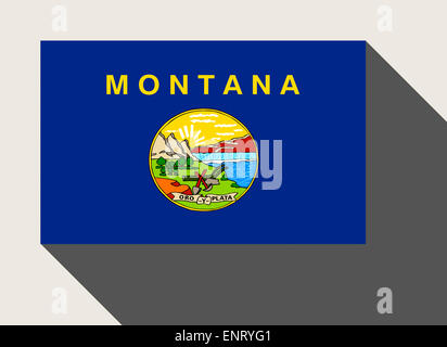 Stato americano del Montana bandiera in flat web design di stile. Foto Stock