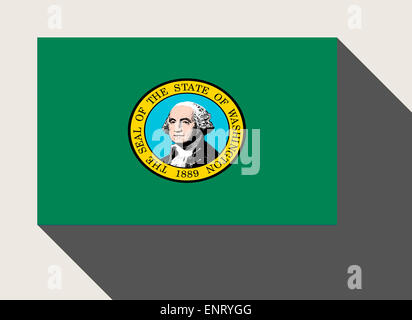 Stato americano di Washington bandiera in flat web design di stile. Foto Stock